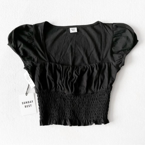 Sunday Best NWT Smocked Crop top - Picture 1 of 6